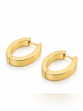Medium Size Steele 18k Gold Filled Huggie Earrings